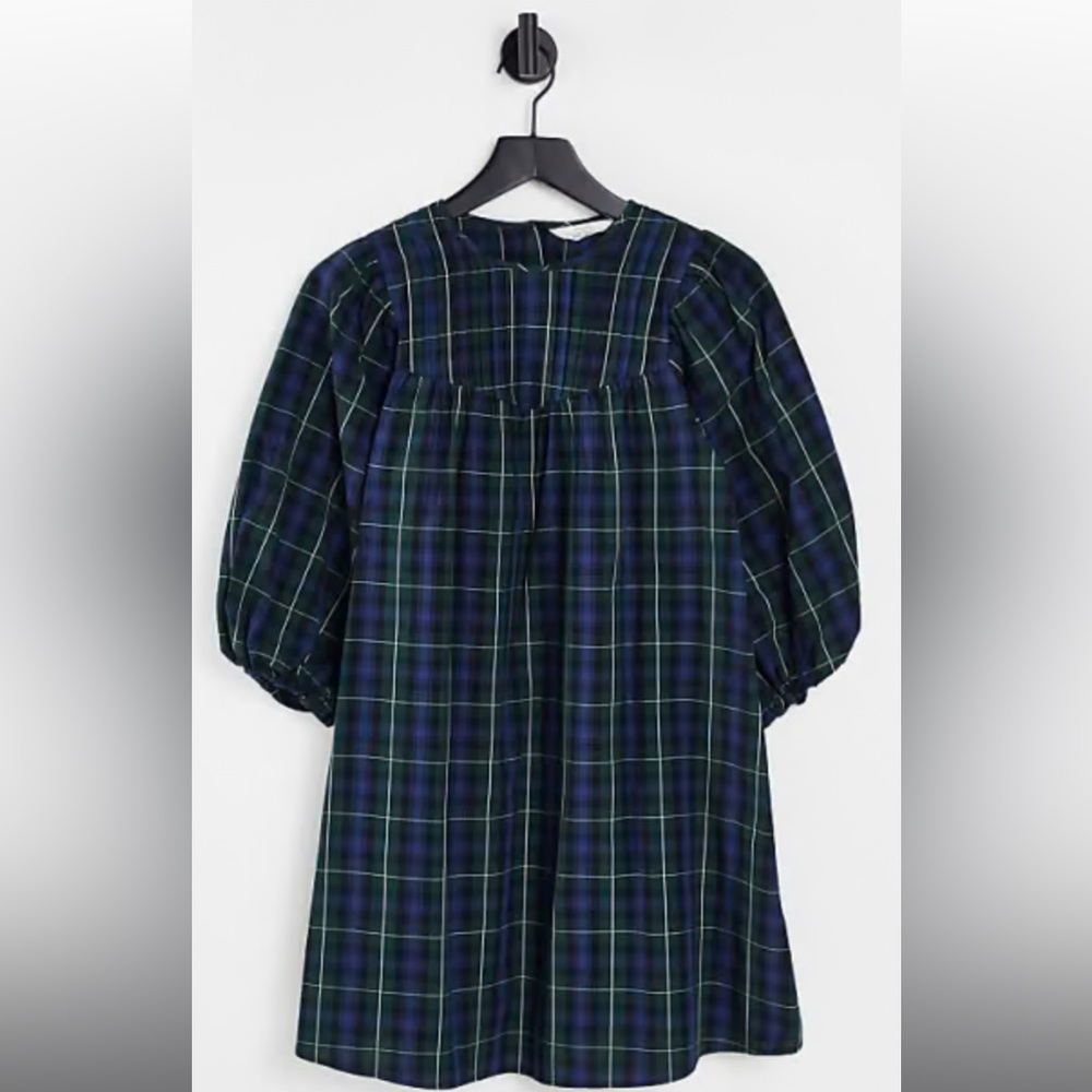 & Other Stories blue plaid dress